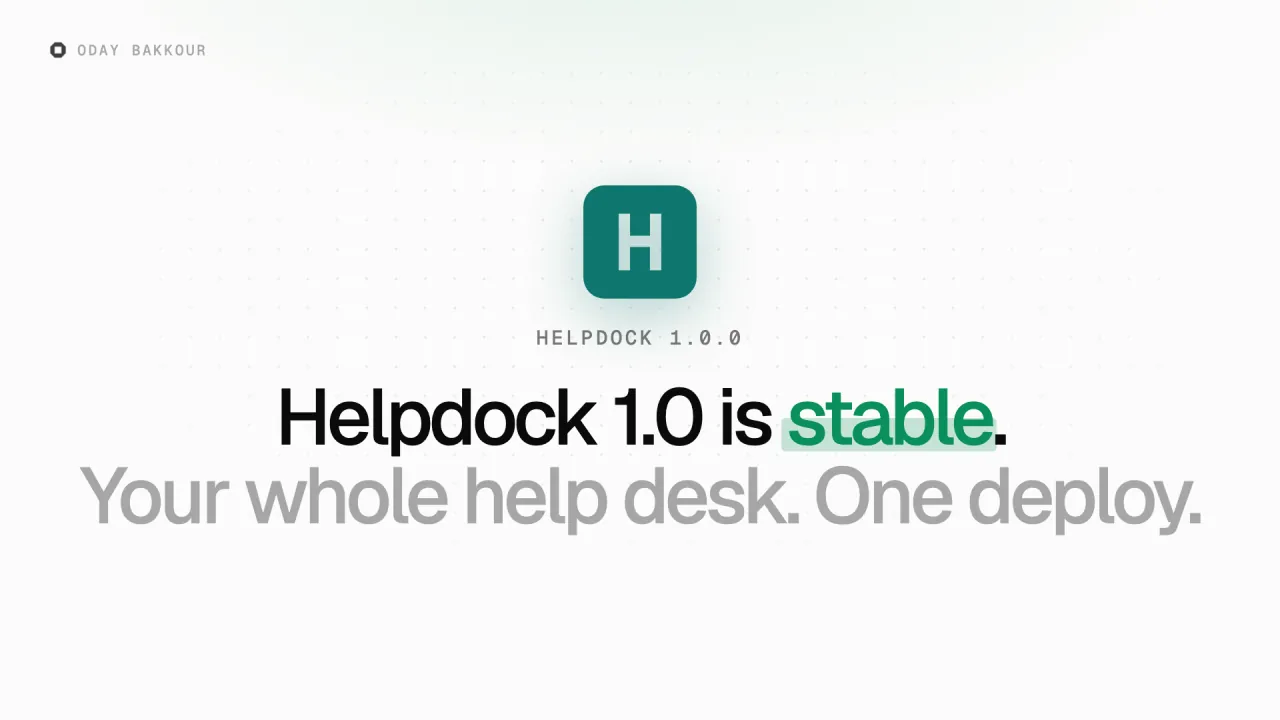 Helpdock 1.0 release video: watch it on X